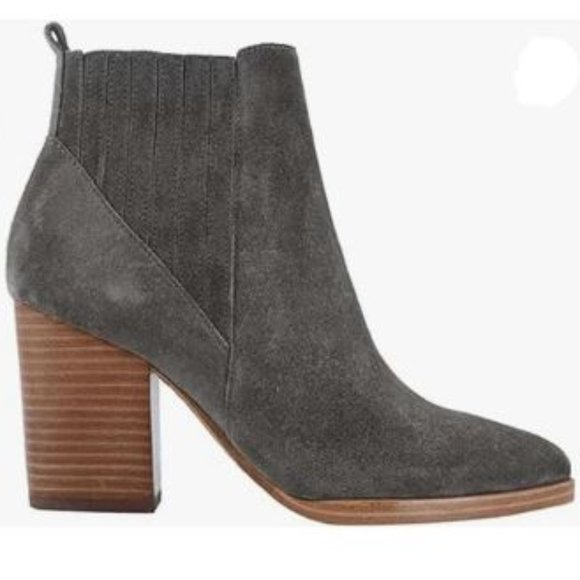 Marc Fisher Shoes - Marc Fisher Alva Womens Boots Booties Size 8M Gray Suede Chelsea Block Heel